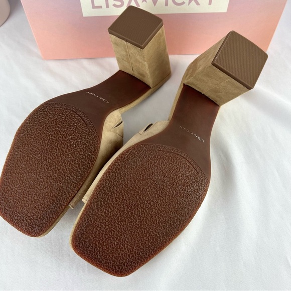 LISA AND VICKY Womens Faux Suede Open Toe Blocky Heel Size 10 - Picture 6 of 9